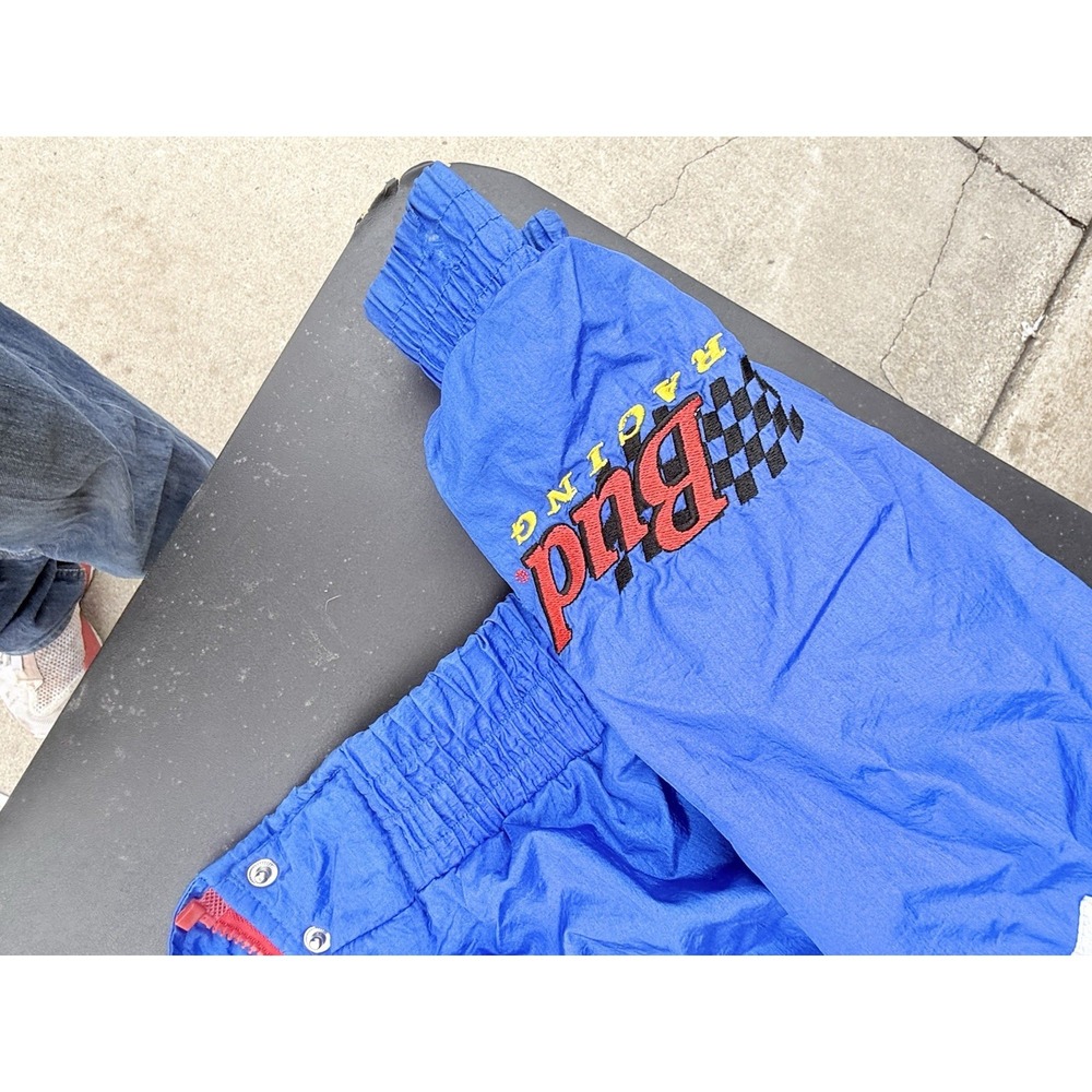 Vintage Ricky Craven Bud Racing NASCAR Jacket XL Red Blue 90s Racing - Picture 2 of 8